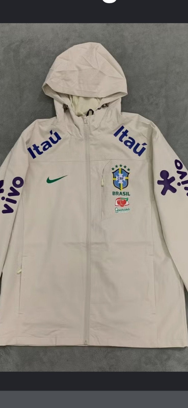 Nike Brazilië Windjack - Wit/Crème, Ophalen, Maat 48/50 (M), Wit, Nike