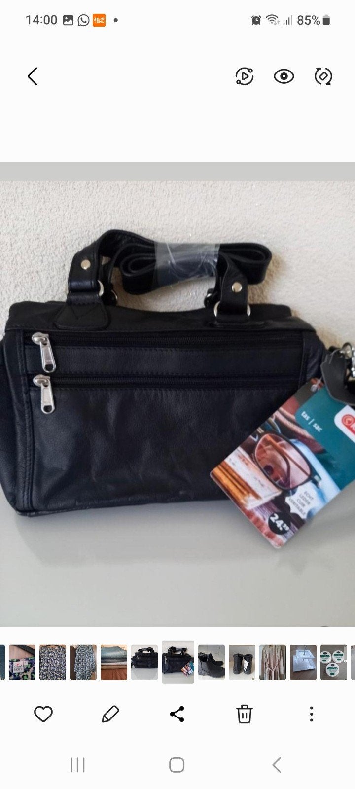 Nieuwe zwarte handtas met schouderband, Sieraden, Tassen en Uiterlijk, Tassen | Damestassen, Ophalen, Nieuw, Zwart, Handtas