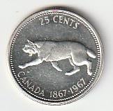25  cent  1967  Canada. km. 68  unc/proof, Postzegels en Munten, Munten | Amerika, Ophalen of Verzenden, Noord-Amerika, Losse munt