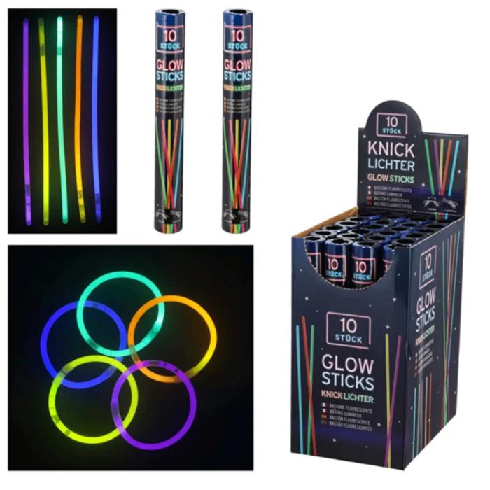 Glow sticks set van 10, 20cm, in koker, ., Nieuw, Ophalen of Verzenden, .