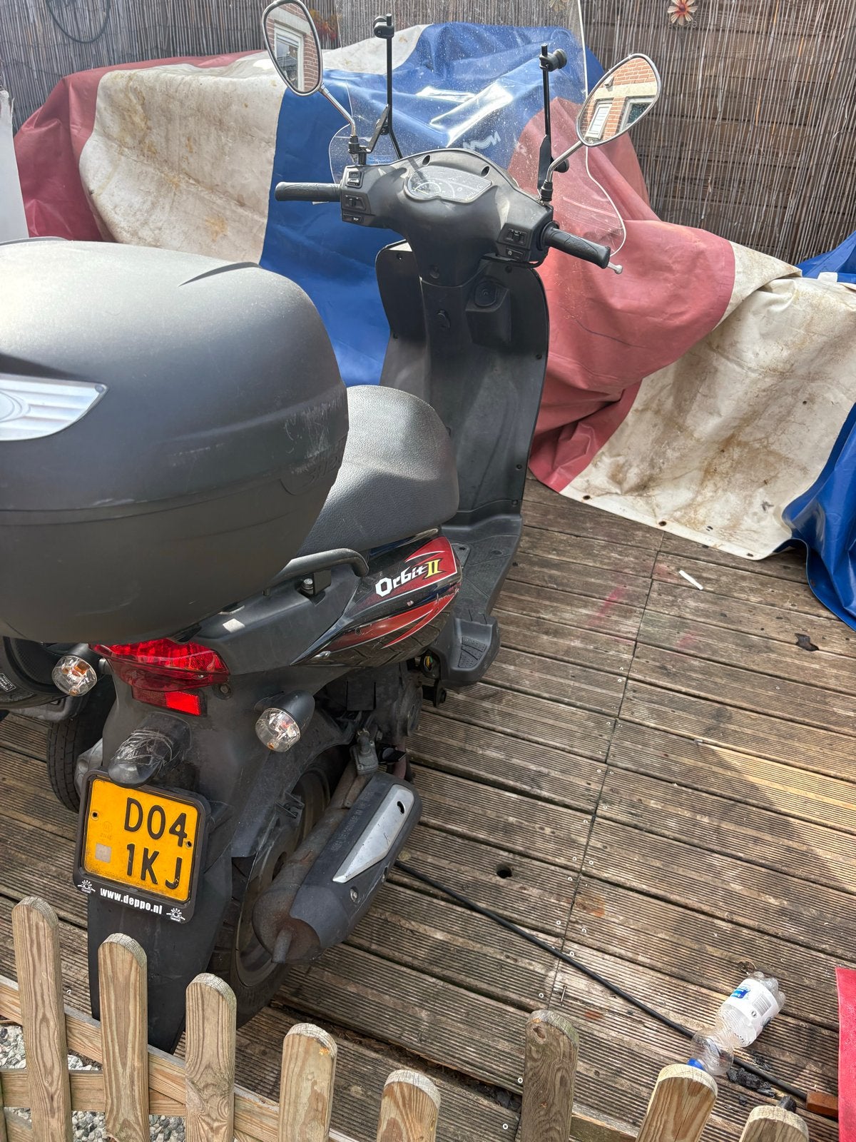 Sym Orbit II scooter met topkoffer, Ophalen, Gebruikt, Maximaal 45 km/u, Benzine
