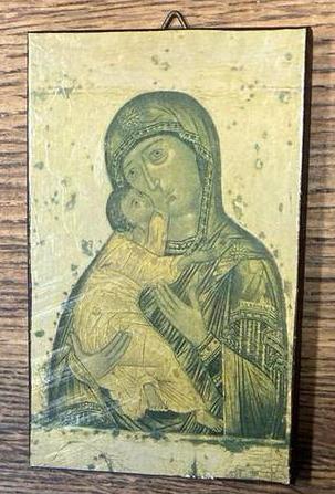 Oud icoon van Maria met kind jezus, Ophalen of Verzenden