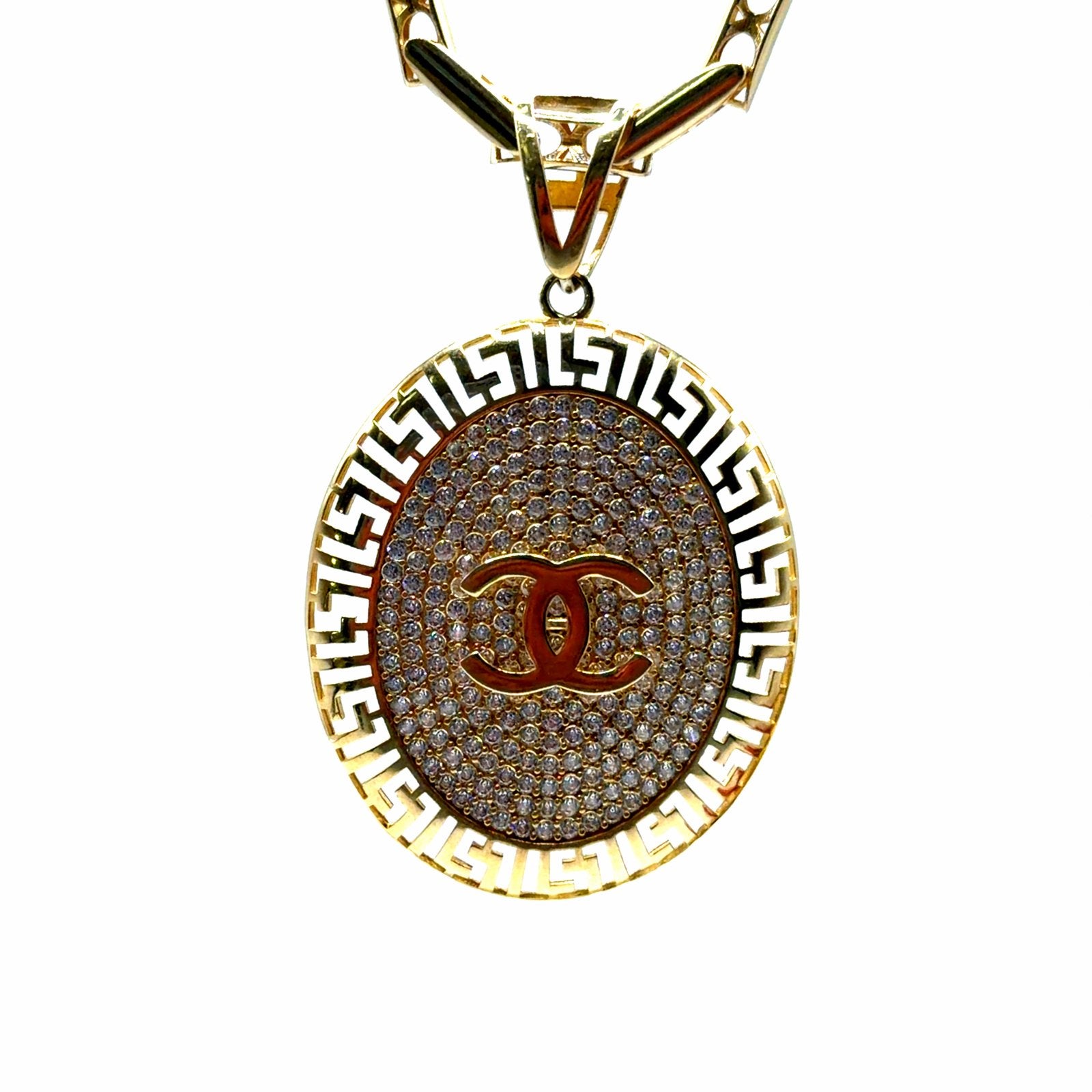 Gouden Hanger met Zirkonia en Chanel Logo, Overige voorstellingen, Www.bredajuwelier.nl, Nieuw, Ophalen of Verzenden