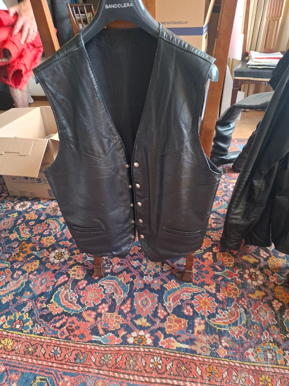 Leren gilet, zwart, Ophalen of Verzenden, Gedragen, Onbekend