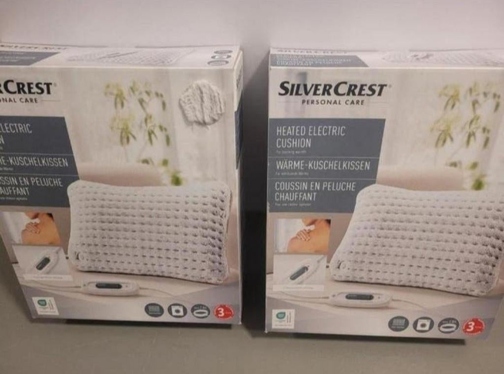 SilverCrest Verwarmd Elektrisch Kussen - Nieuw, Huis en Inrichting, Woonaccessoires | Kussens, Nieuw, Grijs, Rechthoekig, Ophalen