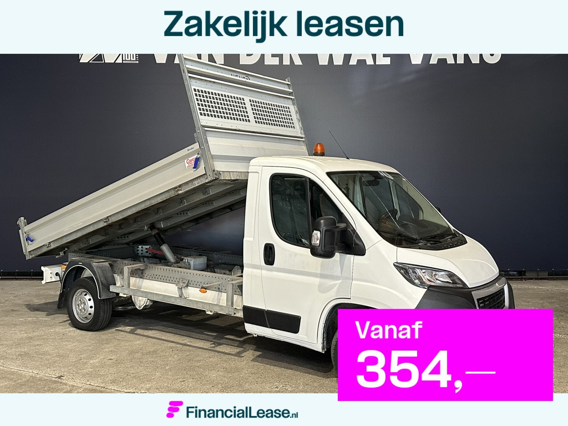 Peugeot Boxer 2.2 BlueHDi 140pk Kipper Open Laadbak Euro6 Bi, Voorwielaandrijving, Dealer onderhouden, Stof, Gebruikt