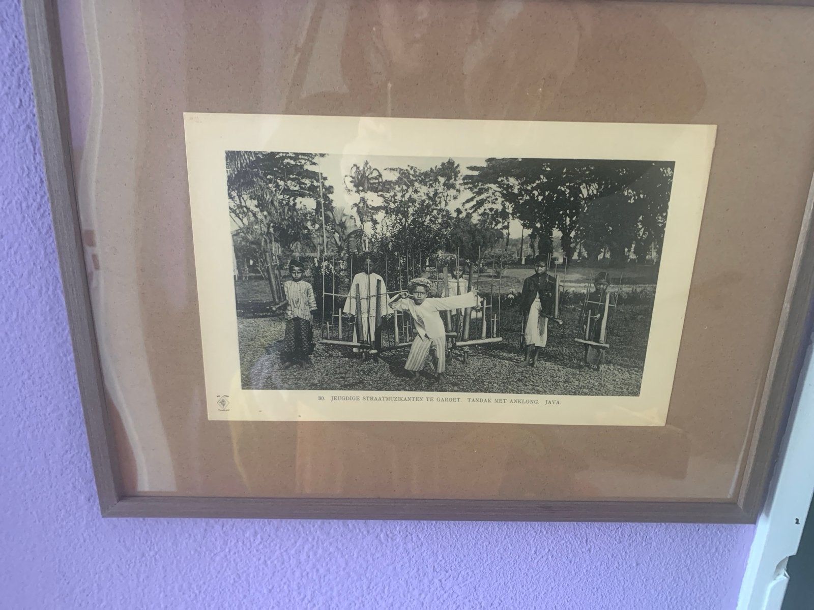 Oude foto Javaanse straatmuzikanten Garut Tandak Anklung, Gebruikt, Foto, Voor 1940, Buitenland