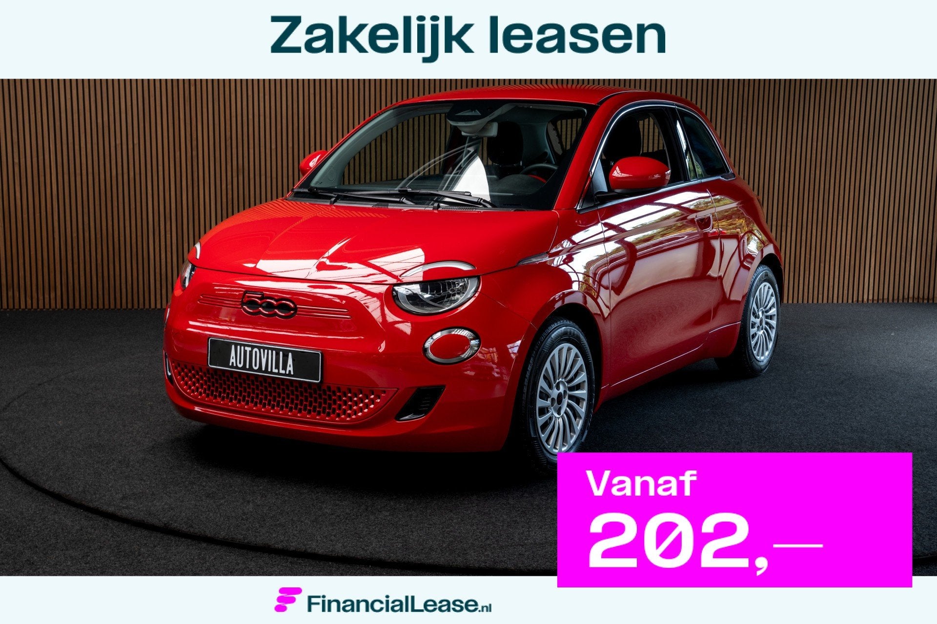 Fiat 500 24 kWh Navi Airco Stoelverwarming Cruise C. 3-Fase, Dealer onderhouden, Gebruikt, Zwart, 4 stoelen