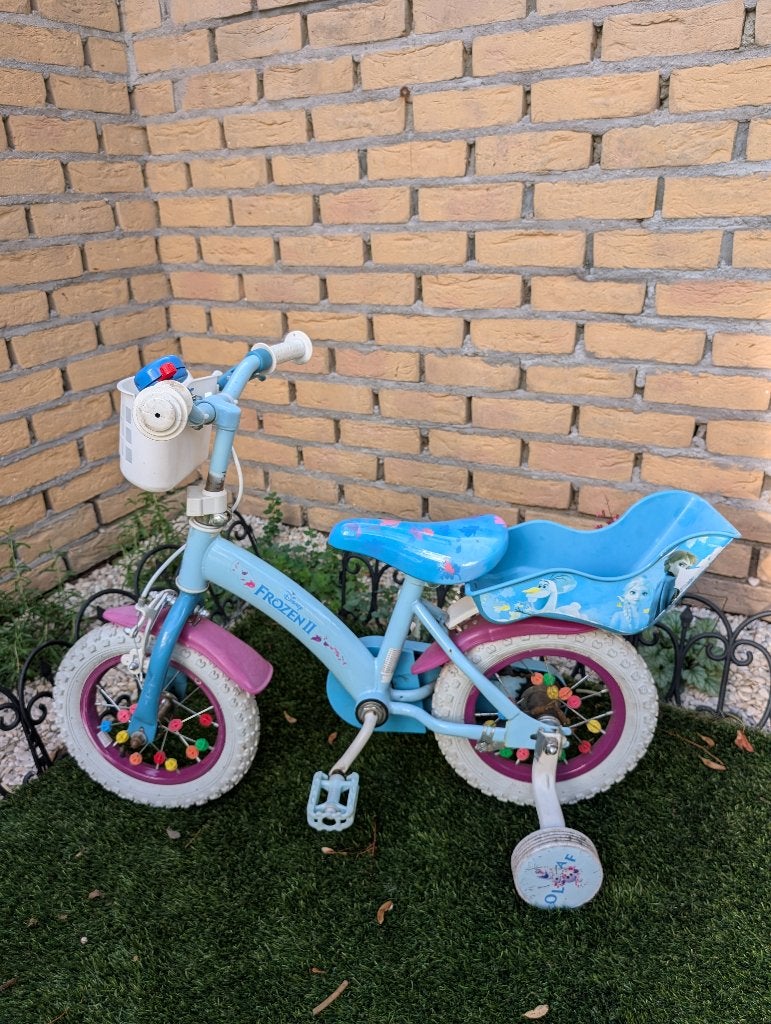 12inches Kids Bicycle with Training wheels Frozen, Ophalen, Terugtraprem, Zijwieltjes, Gebruikt