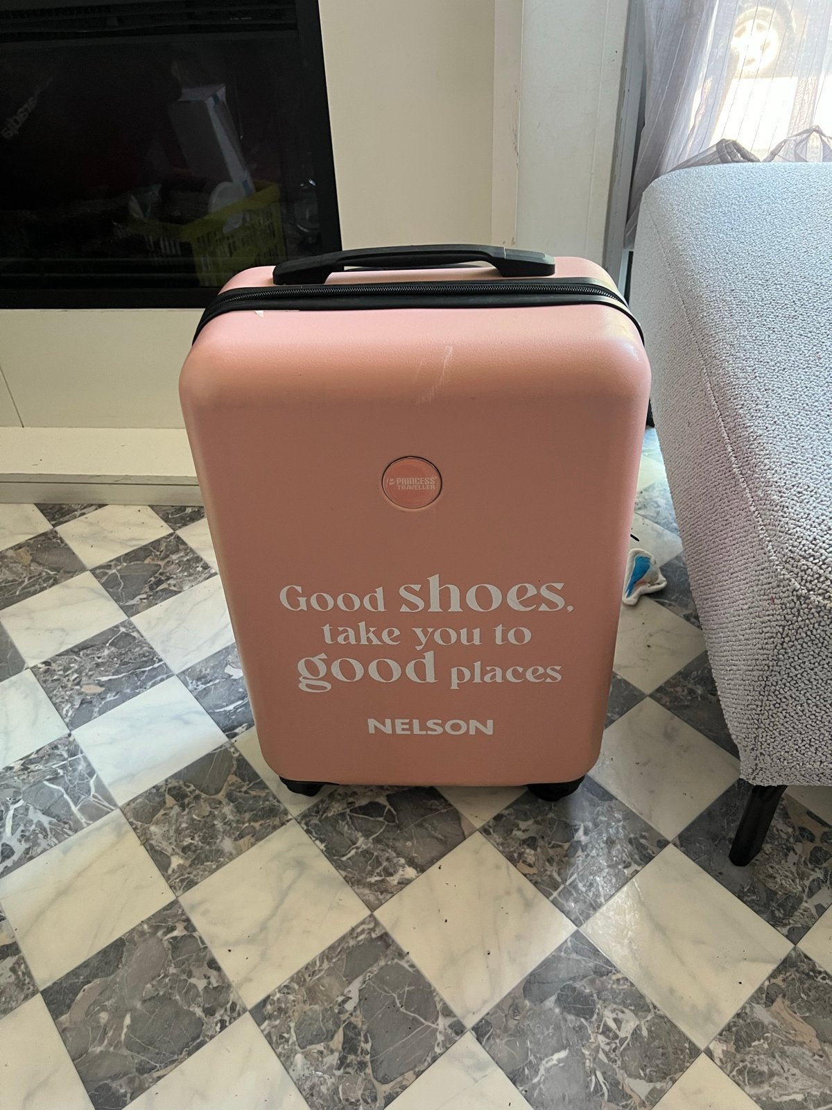 Princess Traveller Koffer Roze - 'Good shoes' - Maat S, 40 tot 60 cm, 30 cm of meer, Gebruikt, Ophalen of Verzenden