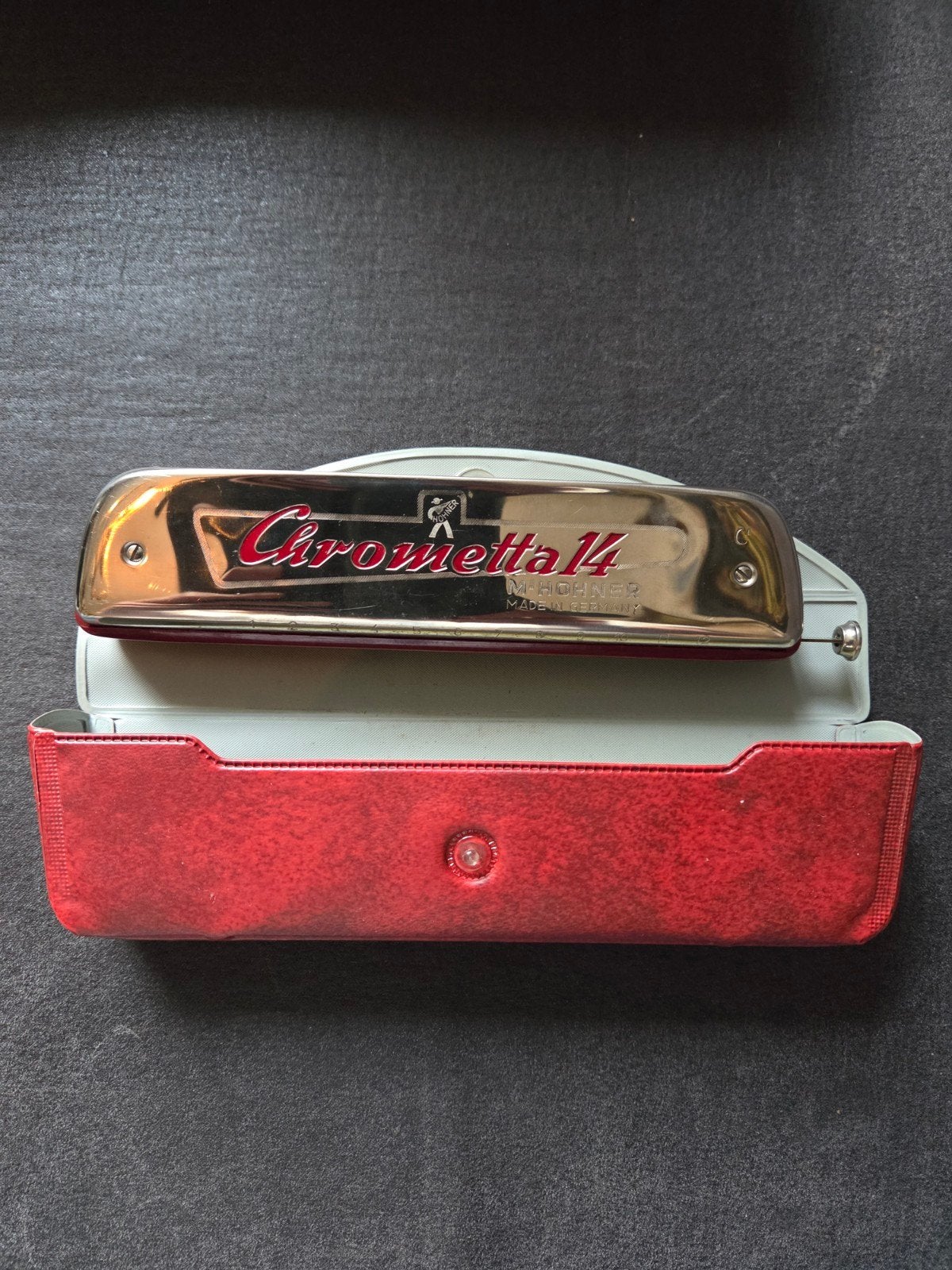Hohner Chrometta 14 Chromatische Mondharmonica met doosje, Verzenden