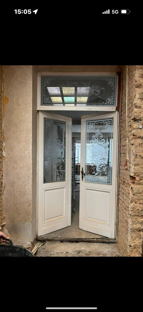 Prachtige antieke ensuitedeuren met geetst glas + kozijn, La belle porte, Jurgen.hoogenboezem@gmail.com, Binnendeur, Ophalen of Verzenden
