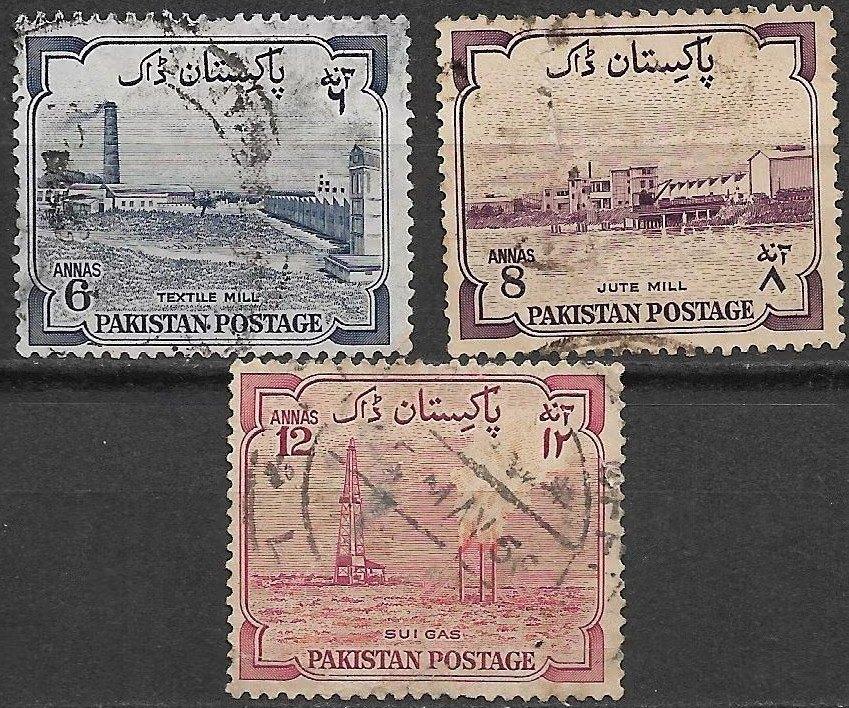 Pakistan 1955 Industrie jute textiel gas, Verzenden, Gestempeld, Zuid-Azië