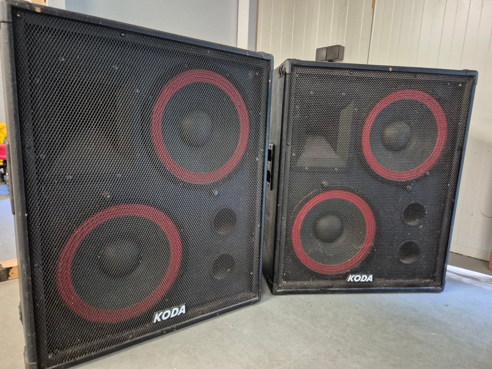 Koda PA5012 Speakerset - 1 handvat defect, Ophalen, Gebruikt, 150 watt of meer, Speakerset
