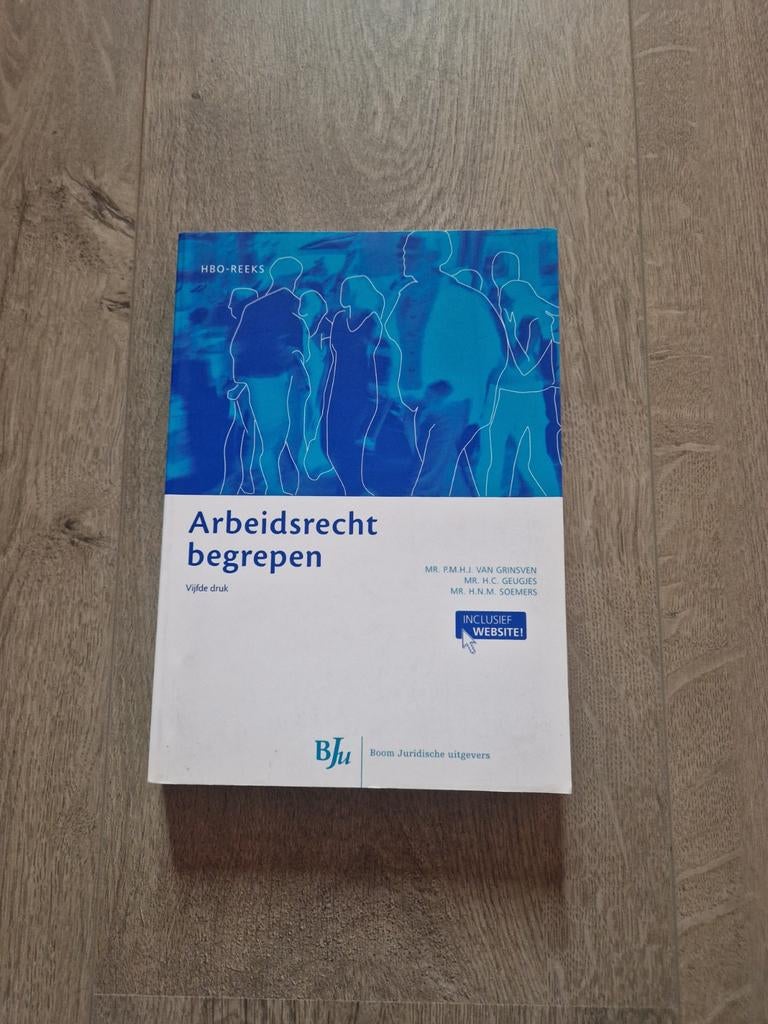Arbeidsrecht Begrepen - HBO-reeks, Boeken, P.M.H.J. van Grinsven, H.C. Geugies, M.R.J.J. Seegers, Zo goed als nieuw, Gamma, HBO