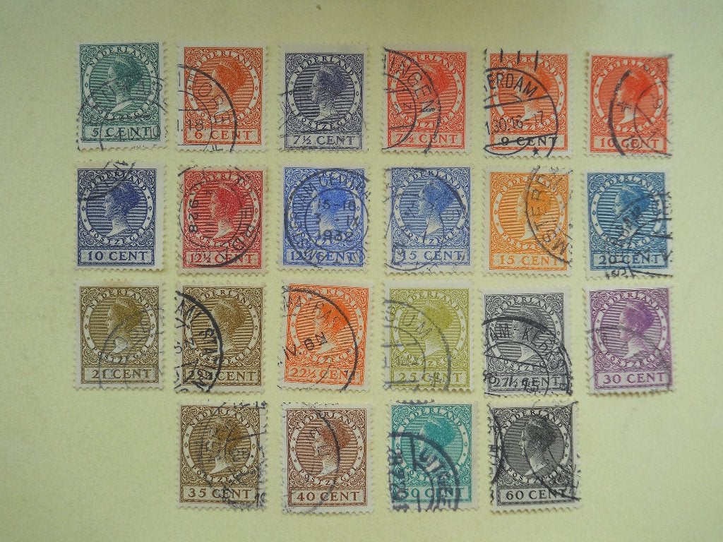 Nederland 1926 Kon. Wilhelmina serie Nvph.177-198 mooi gest., Ophalen of Verzenden, T/m 1940, Gestempeld