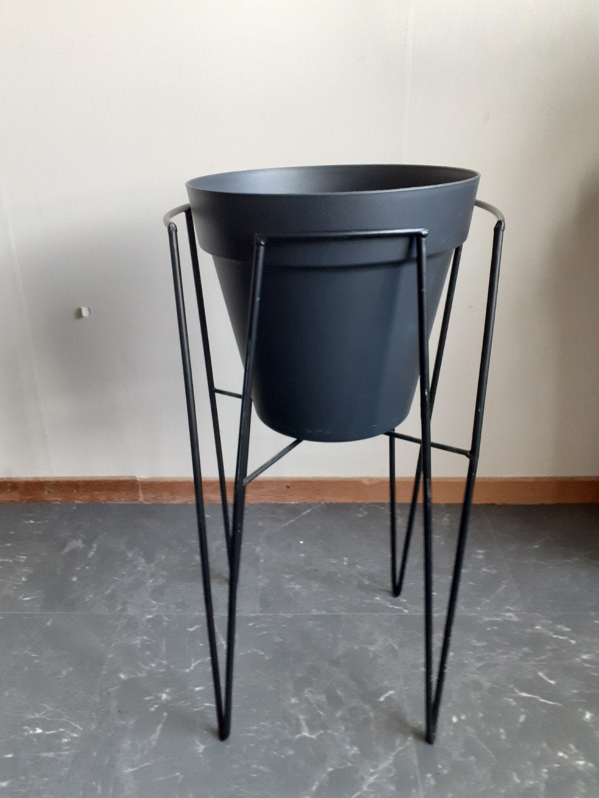 Vintage plantenstandaard - Zwart metaal, Huis en Inrichting, Woonaccessoires | Overige, Ophalen