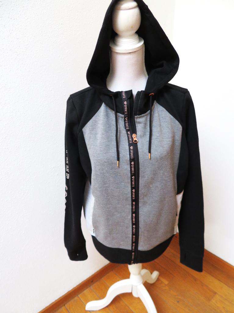 Z42 CRIVIT vest hoodie zwart grijs L 42/44, Zwart, Maat 42/44 (L), Ophalen of Verzenden, Crivit