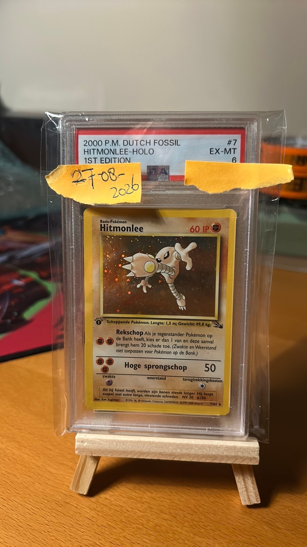 Hitmonlee first edition psa 6, Ophalen of Verzenden, Zo goed als nieuw