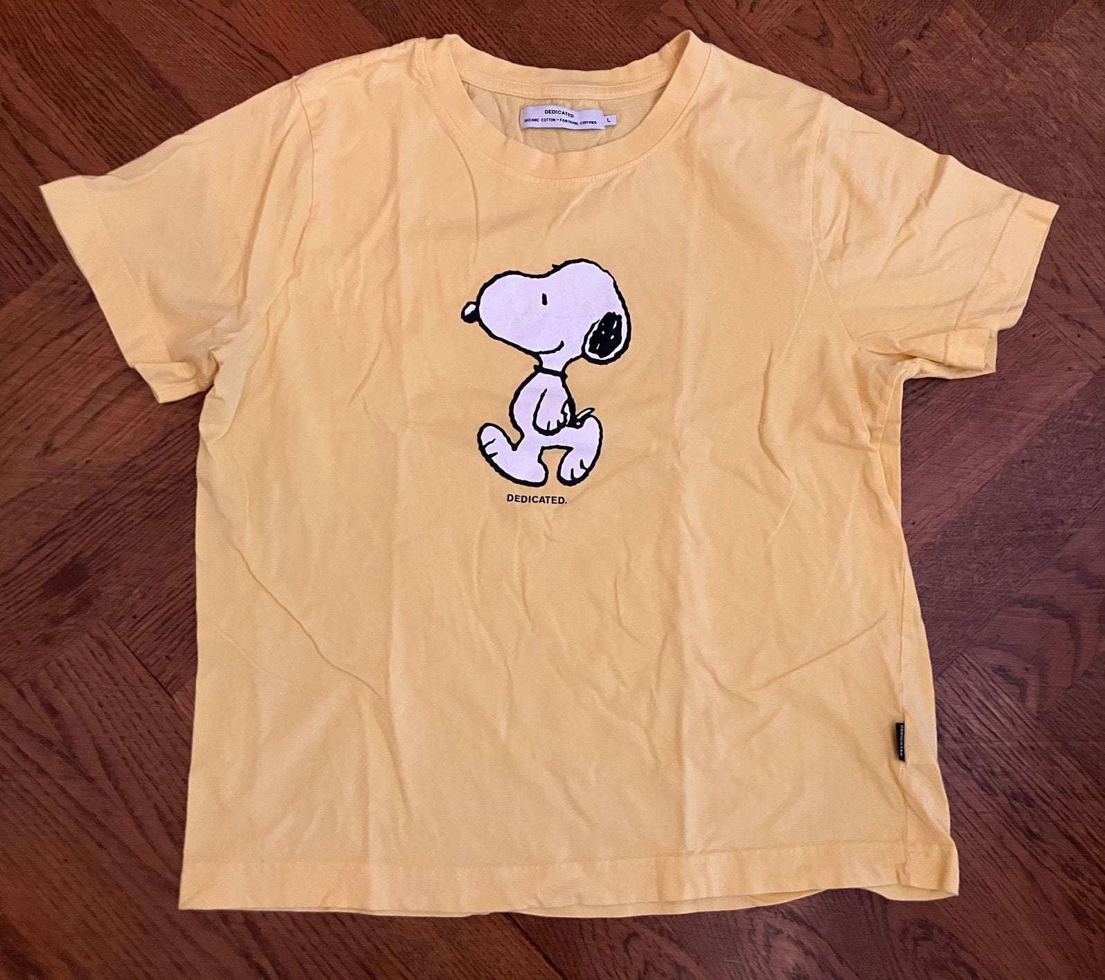 Snoopy Peanuts tshirt geel, Maat 38/40 (M), Geel, Ophalen of Verzenden, Zo goed als nieuw