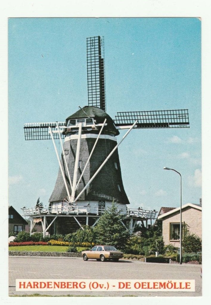 Hardenberg - De Oelemölle, met mooie oude auto, Verzenden, 1980 tot heden, Ongelopen, Overijssel