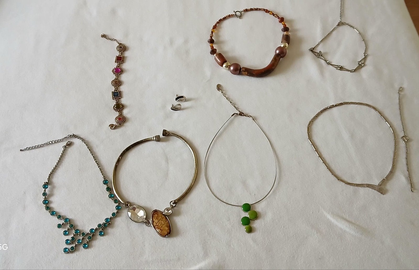 Diverse sieraden set - kettingen, armbanden, oorbellen, Overige materialen, Gebruikt, Zilver, Met bedels of kralen