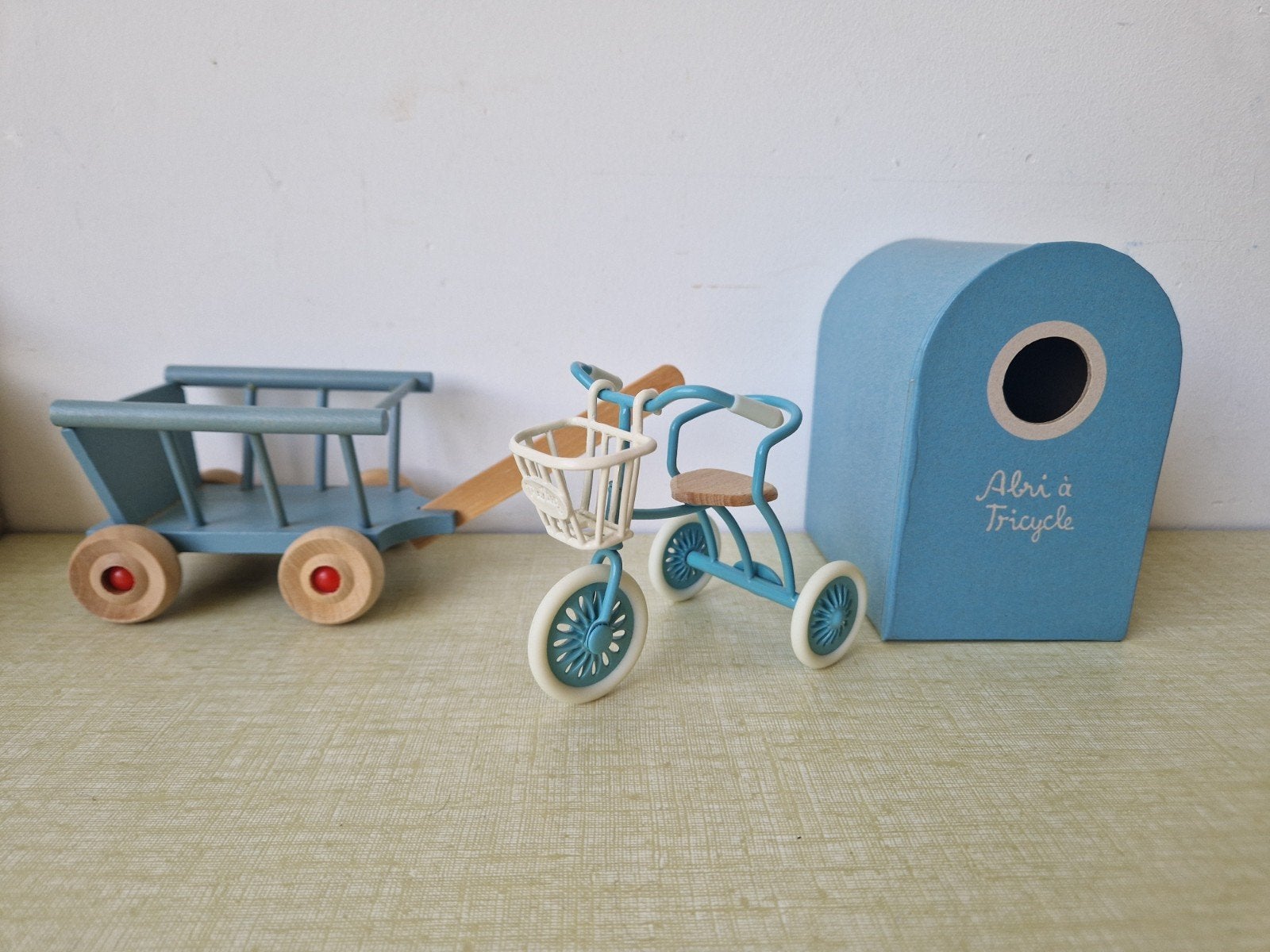 Maileg fiets met mandje en bolderkar, Ophalen of Verzenden, Zo goed als nieuw, Toebehoren