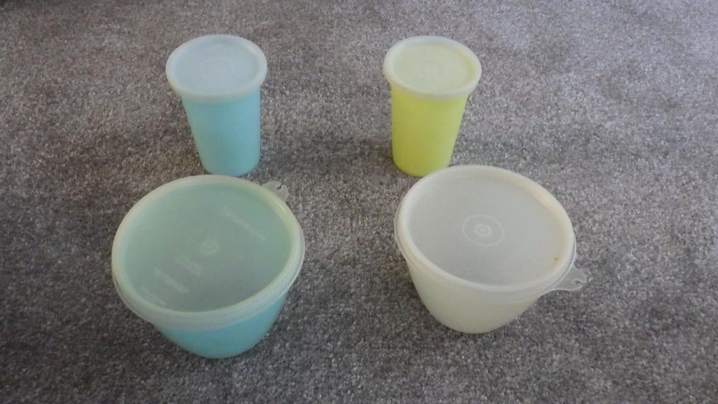 4 retro tupperware voorraadbakjes, Verzamelen, Ophalen, Overige typen