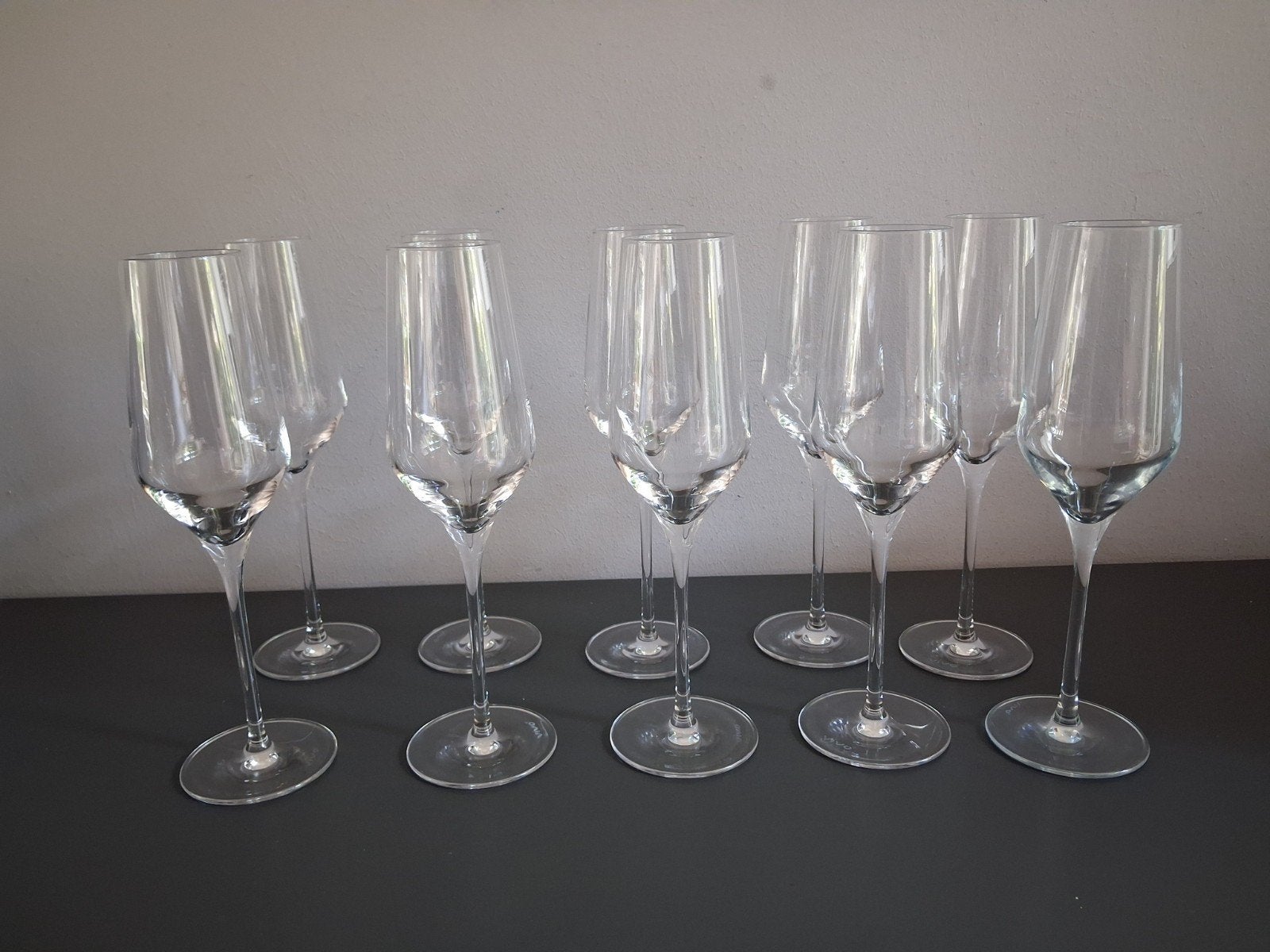 vivo 10 champagneglazen glazen kristal albert heijn, Ophalen of Verzenden