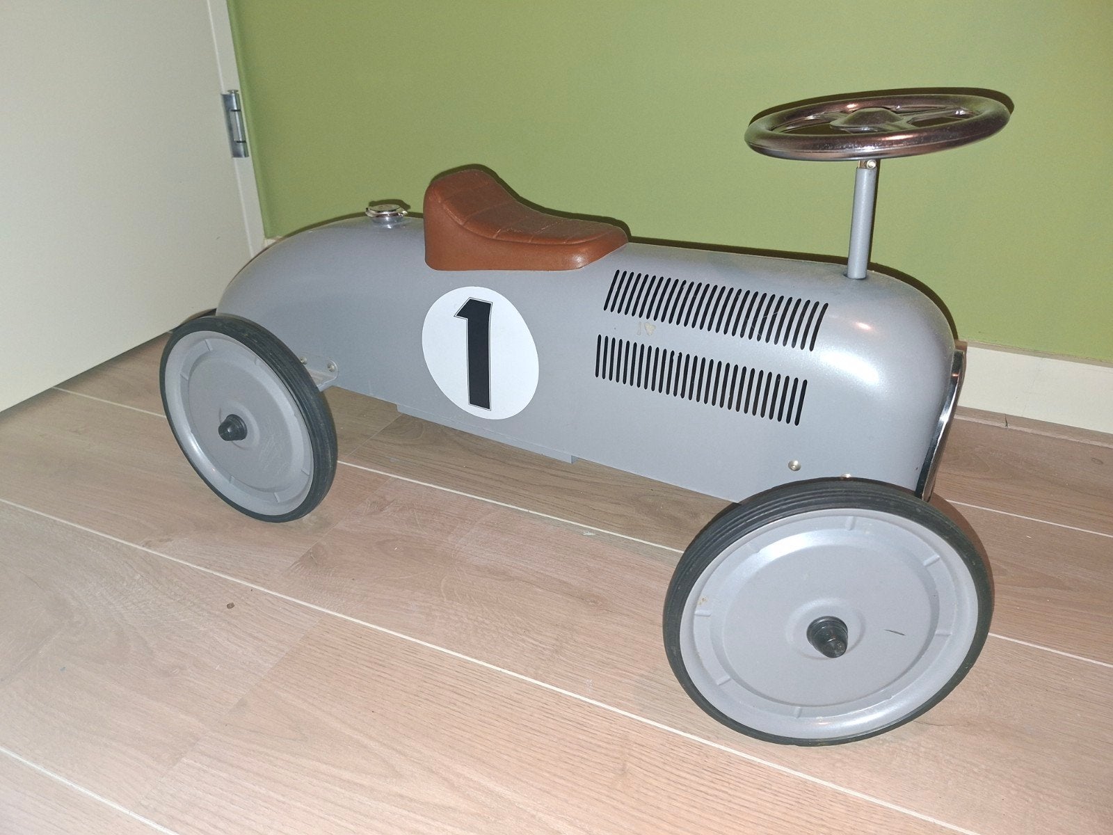Loopauto metaal, retro, Ophalen of Verzenden, Zo goed als nieuw, Loopvoertuig