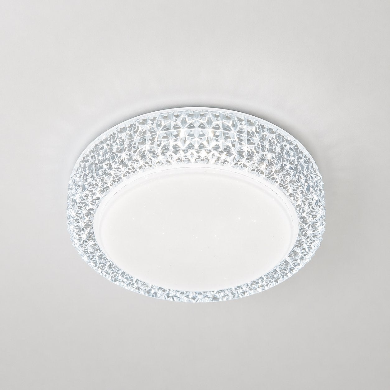 Moderne LED Plafondlamp met Kristal-effect, Ophalen of Verzenden, Nieuw, Kunststof