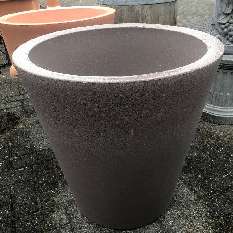 RONDE GROTE Plantenbak * bloembak * GRIJS/TAUPE kunststof, Ophalen, Kunststof, 40 cm of meer, Rond