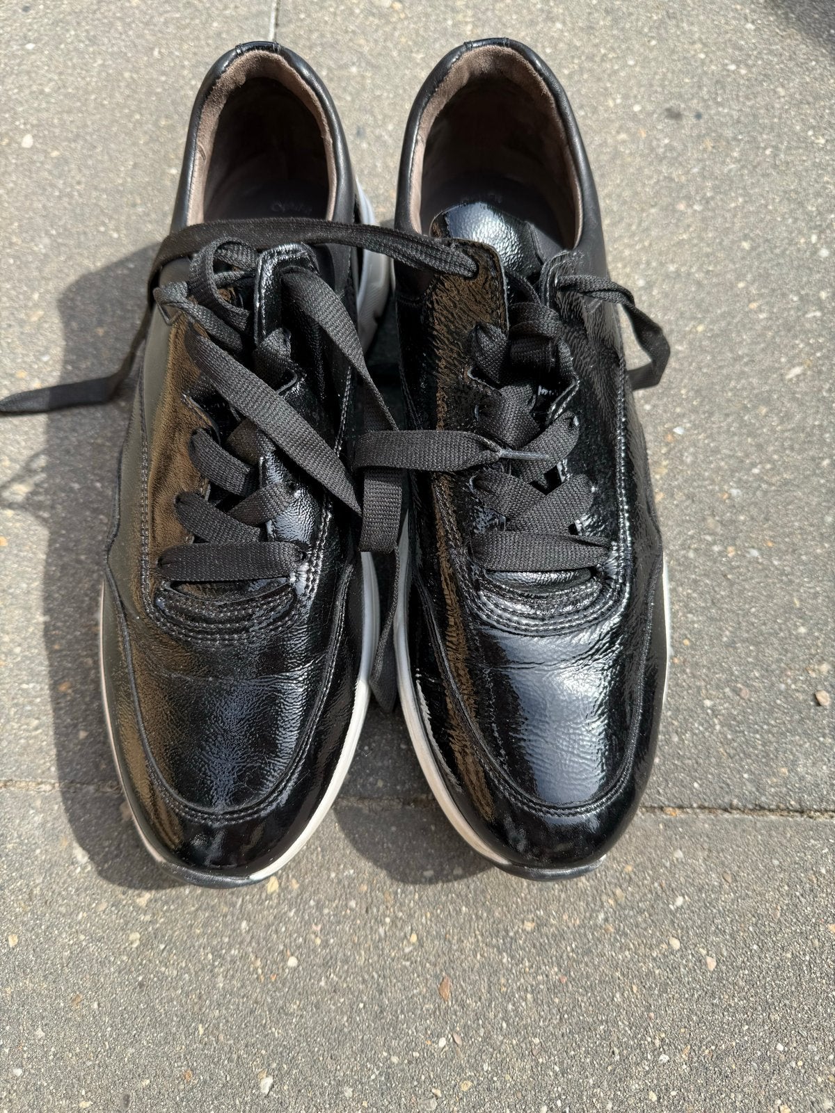 Gabor zwarte laksneakers, maat 40 (6,5) wijdte G, Ophalen of Verzenden, Zo goed als nieuw, Zwart, Sneakers of Gympen
