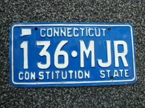 Kentekenplaat licenseplate Connecticut Constitution State, Verzenden, Gebruikt, Auto's
