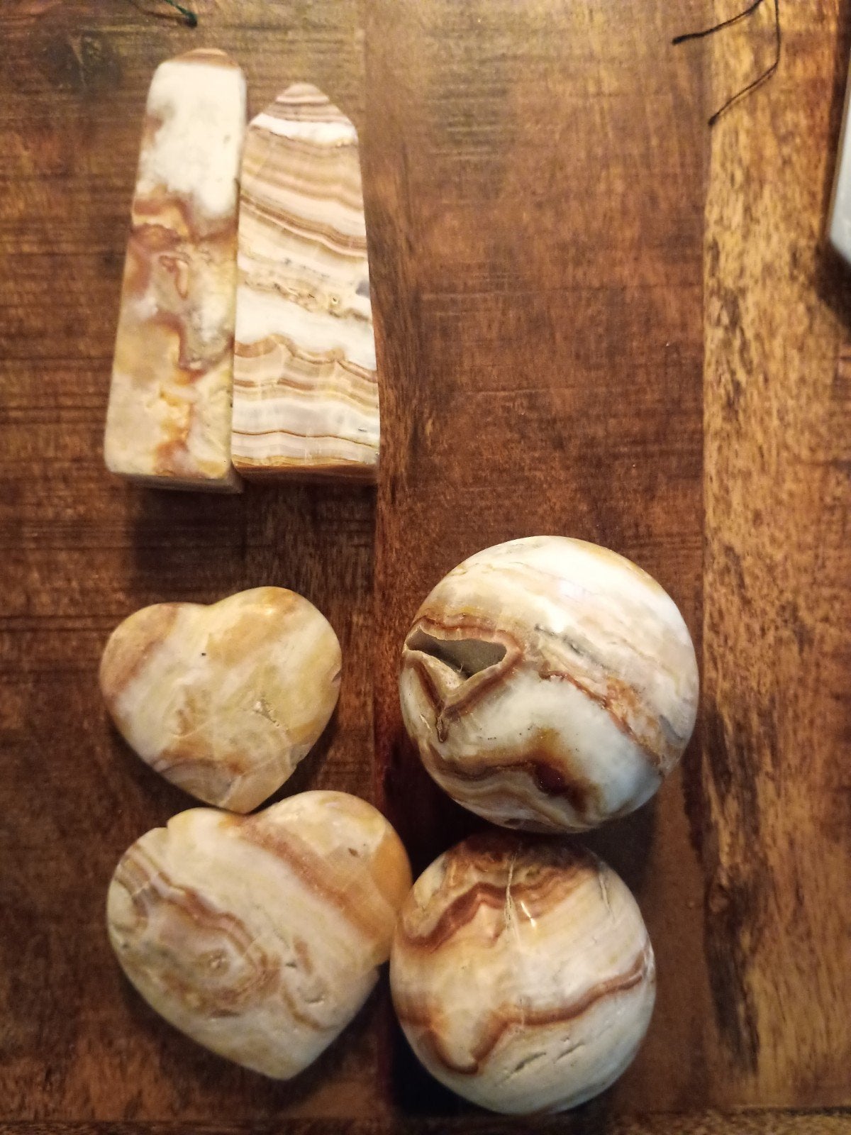 Mooie Edelstenen Set: Onyx Obelisken, Harten en Bollen, Ophalen of Verzenden, Zo goed als nieuw