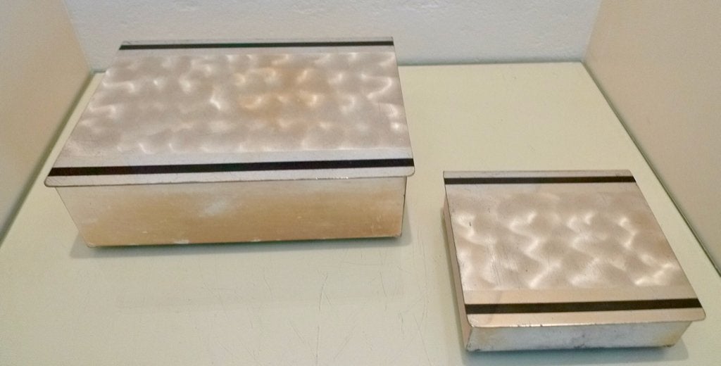 Art Deco Set ,Verzilverd met Cederhout  WMF Ikora Stijl, Antiek en Kunst, Ophalen of Verzenden
