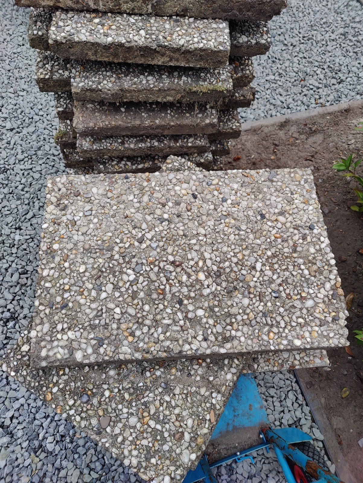 Gebruikte grind terrastegels met grind,  gratis af te halen., Ophalen of Verzenden, Gebruikt, Beton, Terrastegels