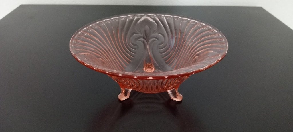 Vintage roze schaal Walther & Söhne Sonnenblume Art Deco, Ophalen of Verzenden