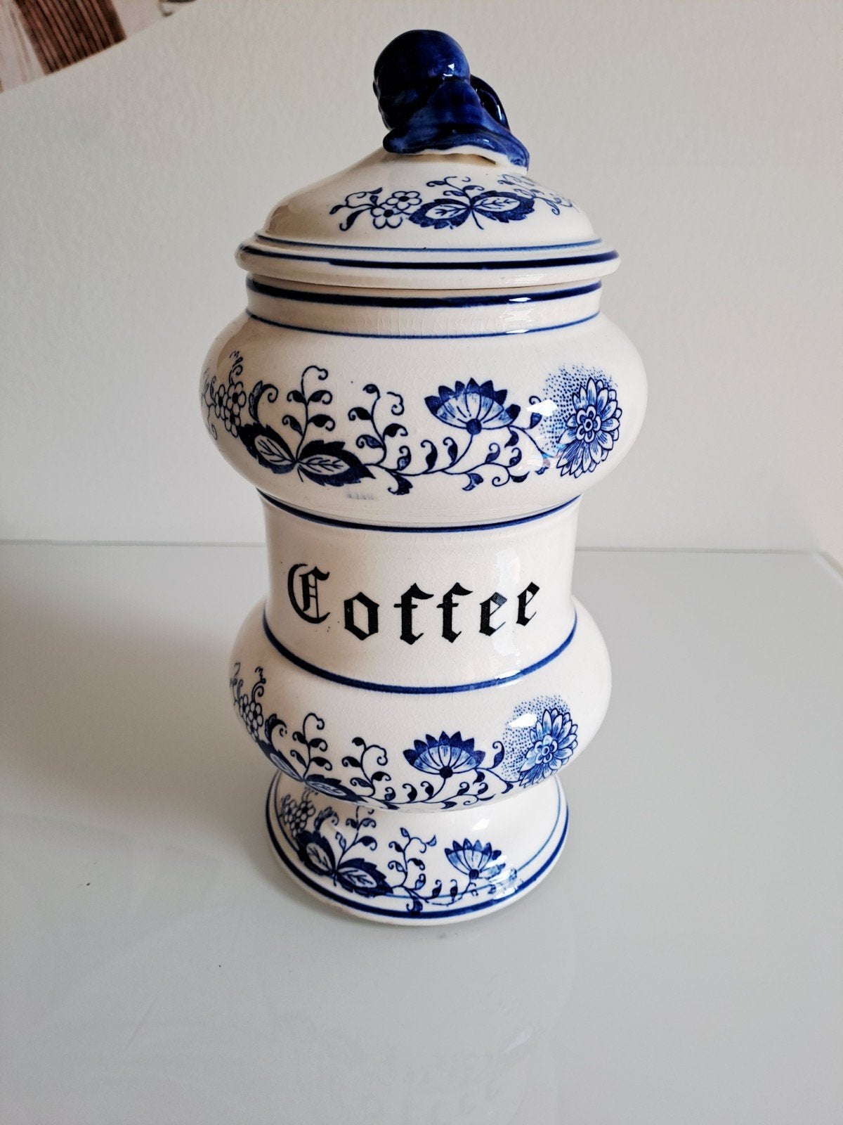 Vintage voorraadpot Blue Onion patroon jaren 60-70, Antiek en Kunst, Antiek | Keukenbenodigdheden, Ophalen of Verzenden