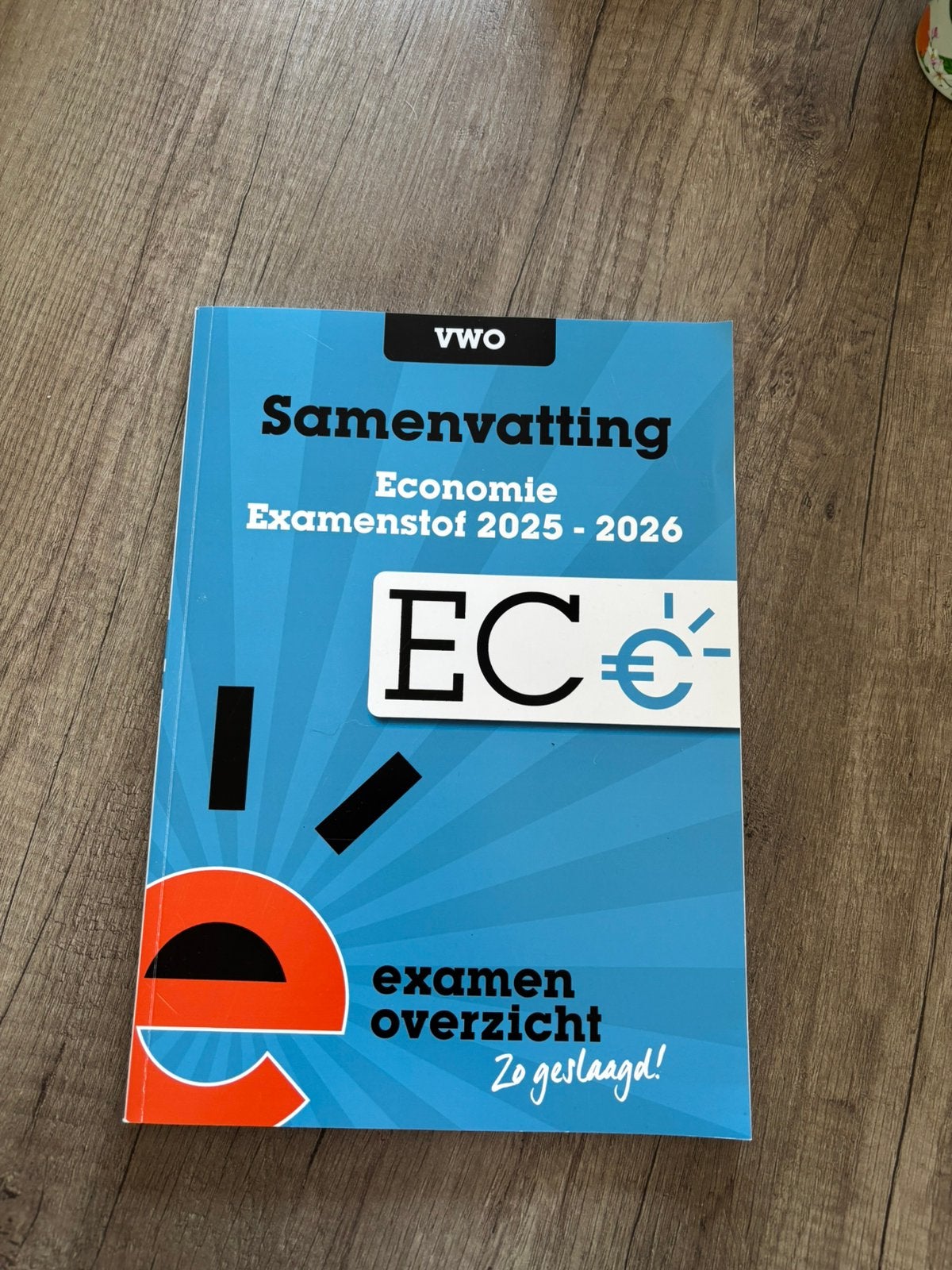 Economie samenvatting boekje examen VWO, Ophalen of Verzenden, Zo goed als nieuw, VWO, Economie