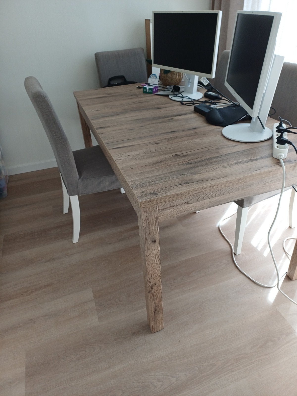 Houten uitschuifbare eettafel - 4 tot 6 personen, Huis en Inrichting, Tafels | Eettafels, Ophalen, Modern landelijk, 50 tot 100 cm