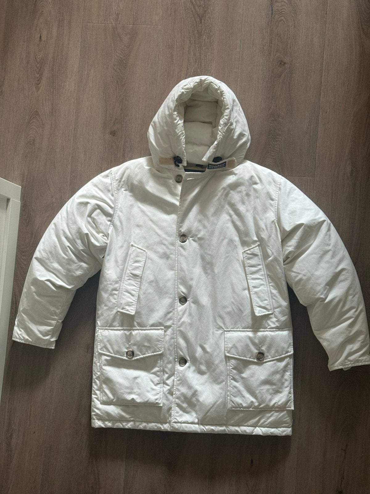 Woolrich Arctic Parka - Witte Winterjas - Maat M, Ophalen of Verzenden, Gedragen, Maat 48/50 (M), Wit