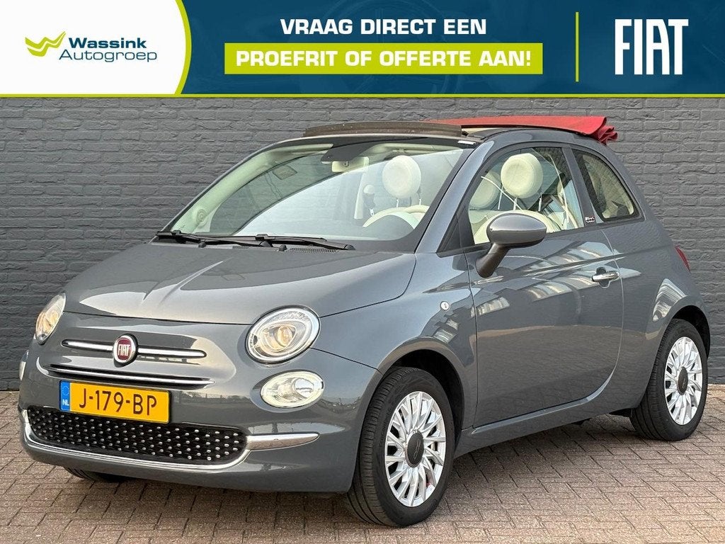 Fiat 500C 70 pk Hybrid Cabrio Lounge | Apple Carplay / Andro, Stof, Cabriolet, 4 stoelen, Origineel Nederlands