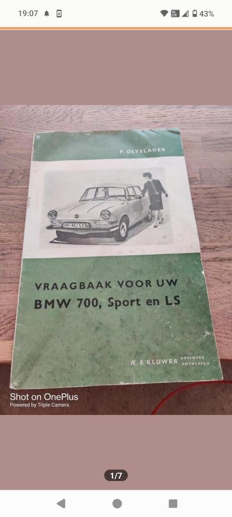 Vraagbaak BMW 700, Ophalen of Verzenden