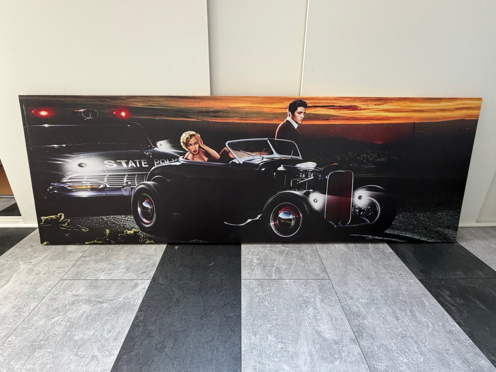 Canvas met Elvis Presley 158x53 cm, 50 – 75, Ophalen of Verzenden, Zo goed als nieuw, Schilderij