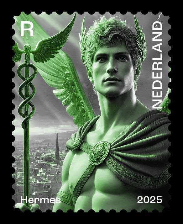 NL crypto stamp 4 groen - Hermes 2025, Verzenden, Na 1940, Postfris
