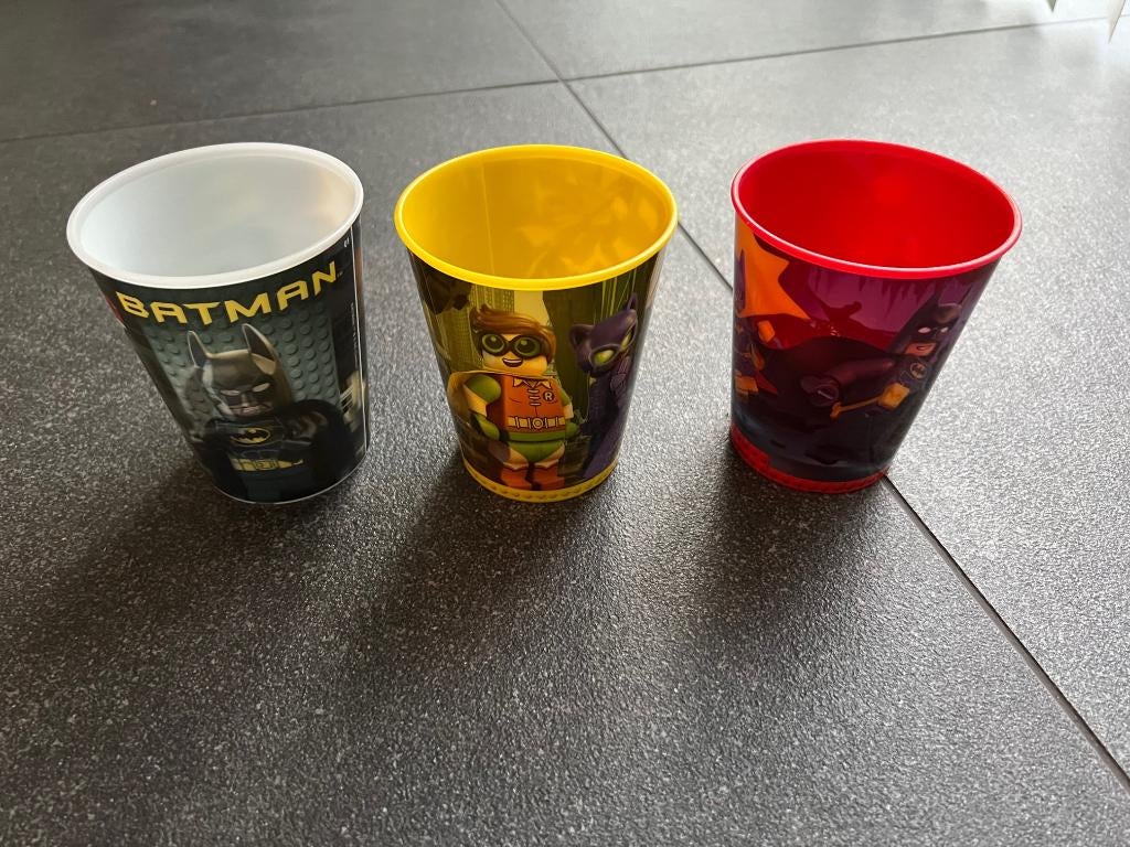 3 x Batman drinkbeker superhero, Ophalen, Glas, Overige stijlen