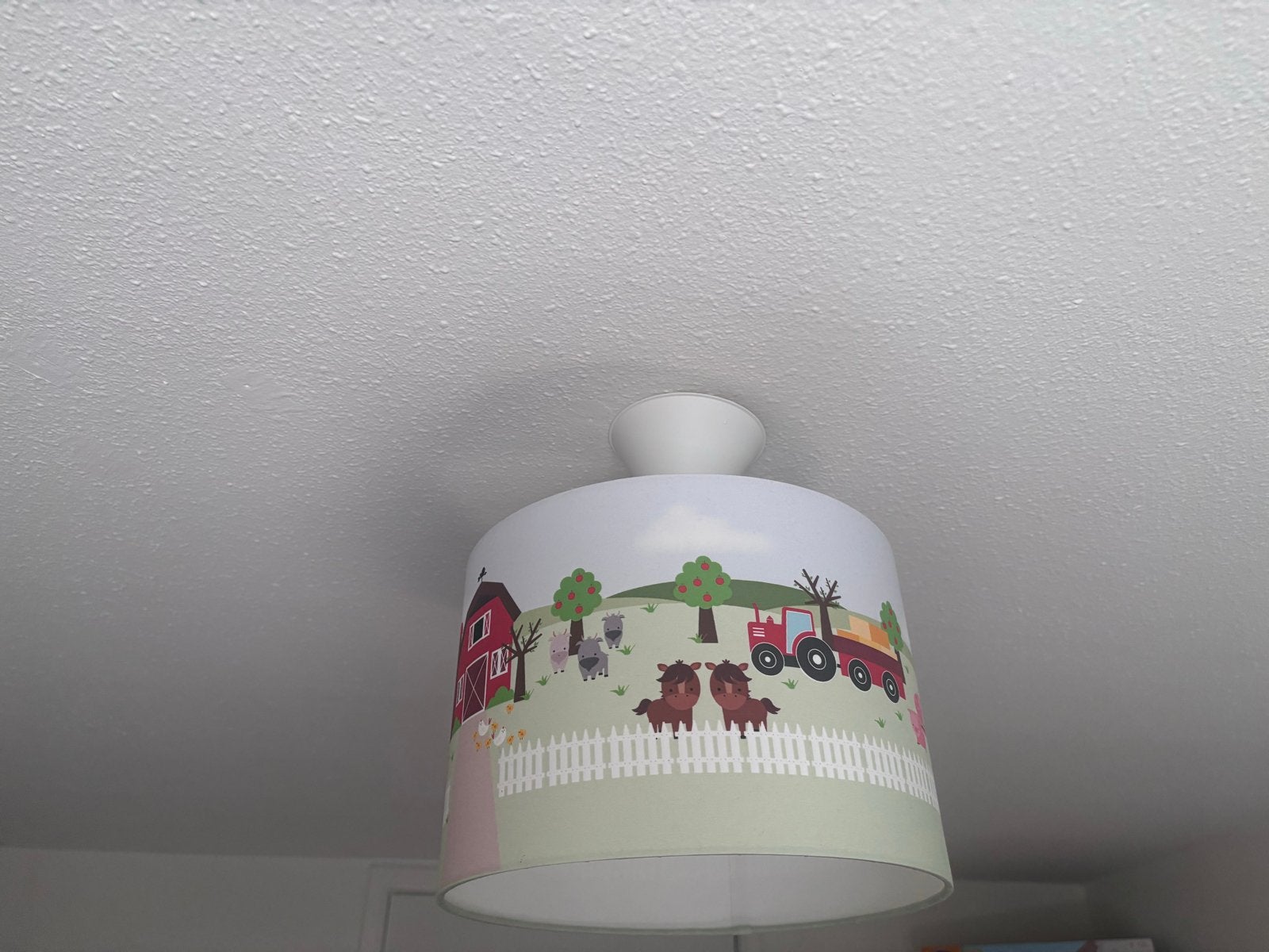 Plafondlamp Kinderkamer Boerderijthema, Meerkleurig, Textiel, Zo goed als nieuw, Overige merken