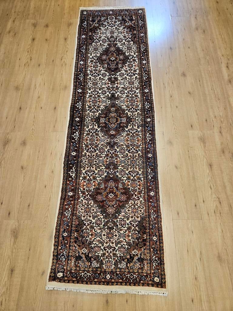 Vintage handgeknoopt oosters tapijt loper bidjar 266x73, Info@SlatsAntiek.nl, Tweedehands, Perzisch, 200 cm of meer