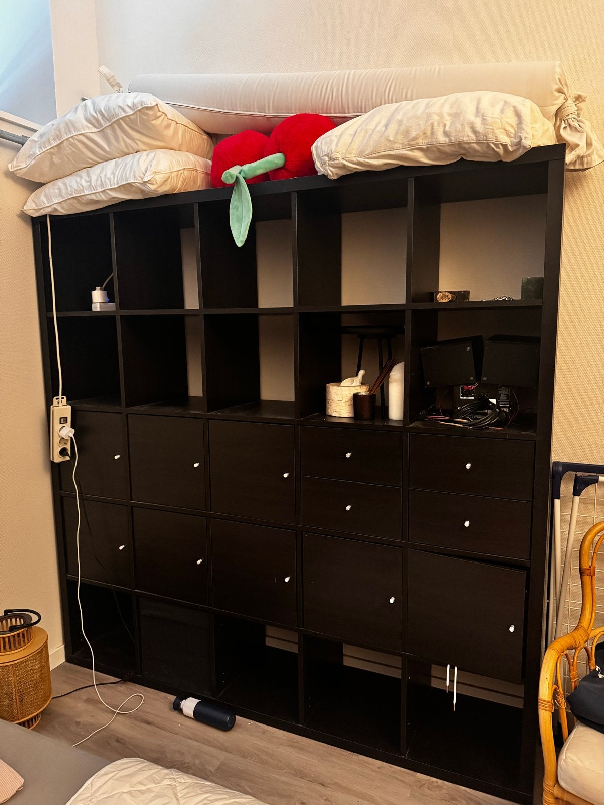 Moet weg!!! IKEA Kallax Kast Zwartbruin met Deuren en Lades, Ophalen, Gebruikt, 150 tot 200 cm, Minder dan 100 cm